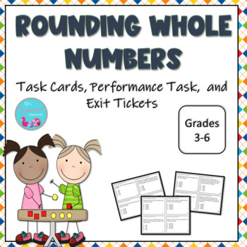 Rounding up + down — whole numbers style A little bit of task card