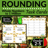 Rounding Whole Numbers | Task Cards | Spring