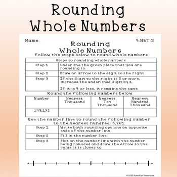 rounding whole numbers worksheet free guided practice 4 nbt 3 tpt