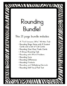 Preview of Rounding Whole Numbers and Decimals Bundle-Games/Written Tasks/Group Activities