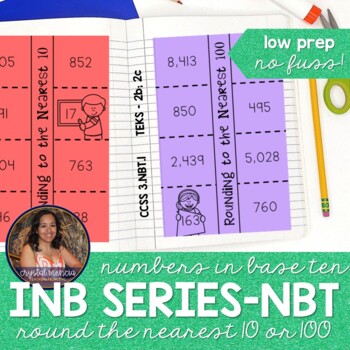 Preview of Rounding Whole Numbers for Interactive Notebooks | 3NBT1 Foldable Activities