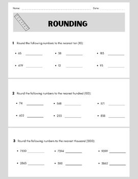 Preview of Rounding Worksheet