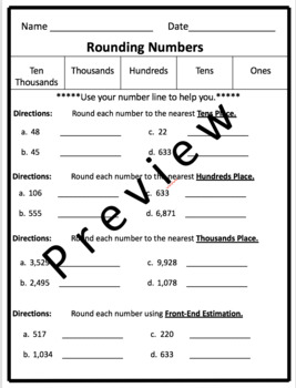 Rounding Worksheets by Miss K | TPT