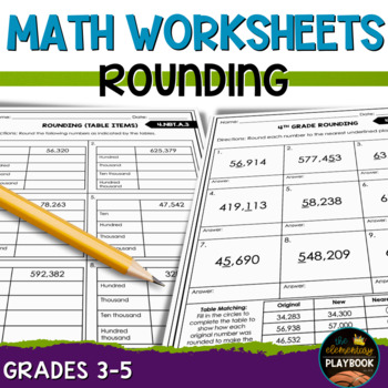 Preview of Rounding Worksheets | 4th Grade