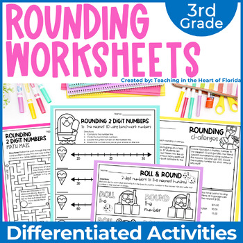 Preview of Rounding to the Nearest 10 and 100 Worksheets Rounding Worksheets 3rd Grade