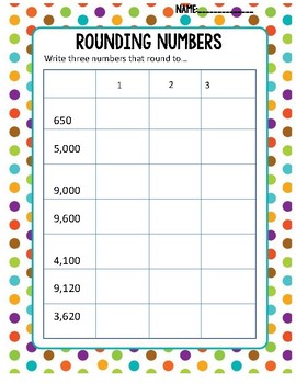 Rounding Worksheets SOL3.1b by Mrs Martins Workshop | TpT