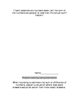 Preview of Rounding and Estimation Problem Solving
