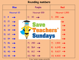 Rounding Numbers Worksheets (3 levels of difficulty)