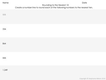 rounding on a number line by stephanie melvin tpt