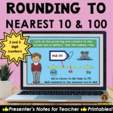 Rounding to the Nearest 10 and 100 on a Number Line POWERP