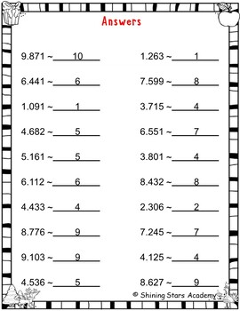 Rounding the Decimal up to 1 (One) Worksheet Math Problems | TPT