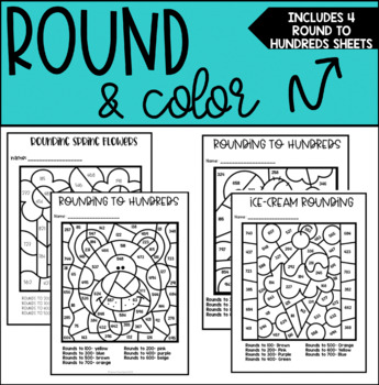 Preview of Rounding to Hundreds Coloring Sheets