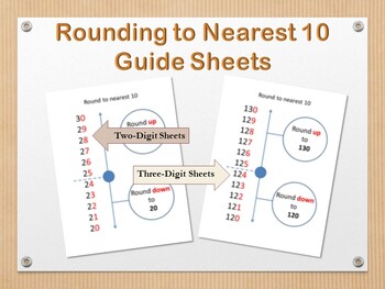 Preview of Math Rounding to Nearest 10 Guide Sheets