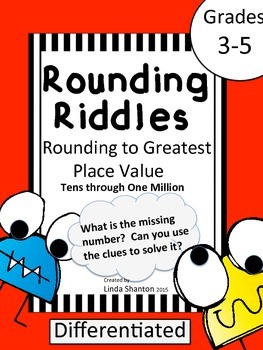 Preview of Rounding to the Greatest Place Value - Riddle Task Cards