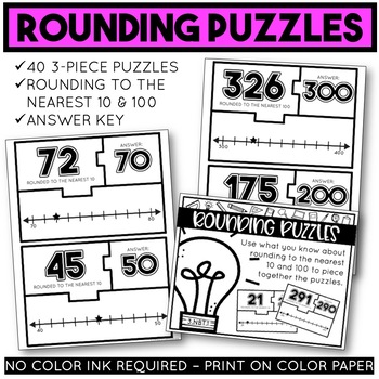 Riddle Practice Pages Round to the nearest 10 and 100 3.NBT.1