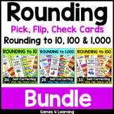 Rounding to the Nearest 10, 100 and 1,000 Clip Card Bundle