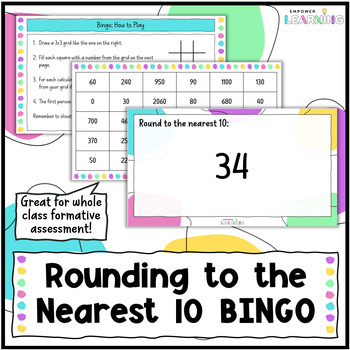 Preview of Rounding to the Nearest 10 Bingo PPT Game