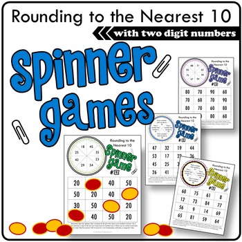 rounding to the nearest 10 printable math spinner games by the kling bee