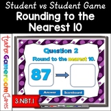Rounding to the Nearest 10 Student vs. Student Powerpoint Game