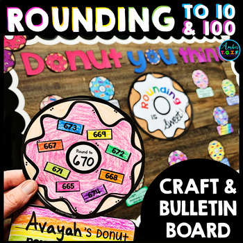 Preview of Rounding to the Nearest 10 and 100 Fun Worksheet Bulletin Board Craft Activity