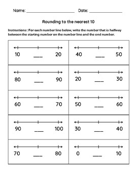 Rounding to the Nearest 10 and 100 - Scaffolded Worksheets | TpT