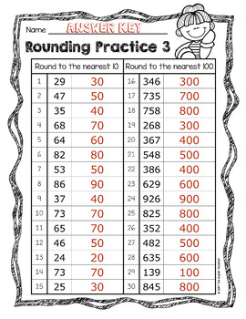 Rounding to the Nearest 10 and 100 Review Worksheets