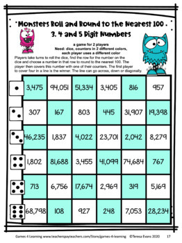 Rounding to the Nearest 100 Games by Games 4 Learning | TpT