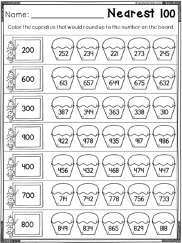 rounding worksheets rounding to the nearest 100 for second third grade