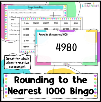Preview of Rounding to the Nearest 1000 Whole Class Bingo PPT Game