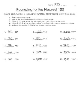 Rounding to the Nearest Hundred by Danielle Lafountain | TpT