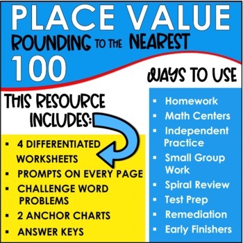 place value rounding to the nearest hundred worksheets