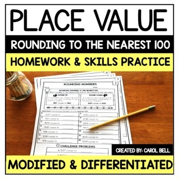Preview of Place Value Rounding to the Nearest Hundred Worksheets