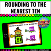 Rounding to the Nearest TEN Boom Cards™ Distance Learning