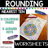Rounding to the Nearest Ten Coloring Worksheets