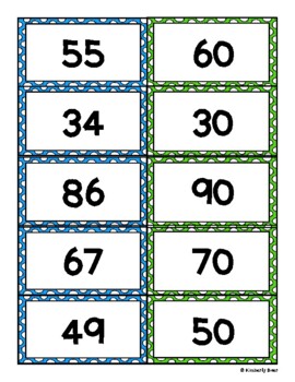 Rounding to the Nearest Ten - Matching Center by 4 Little Baers | TPT