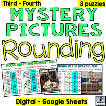 Preview of Rounding to the Nearest Ten Mystery Picture Google Classroom