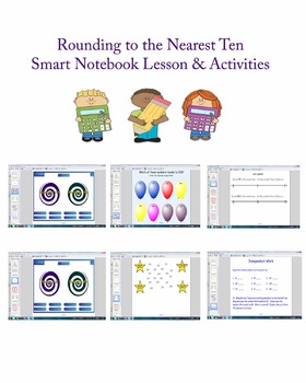 Preview of Rounding to the Nearest Ten Smart Board Lesson Common Core Aligned