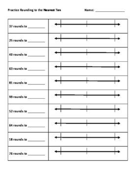Preview of Rounding to the Nearest Ten and Hundred Worksheet
