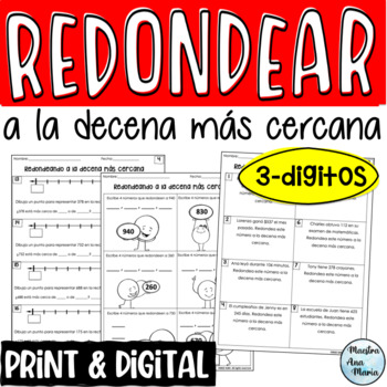 Preview of Rounding to the Nearest Ten in Spanish - Redondeando a la decena más cercana