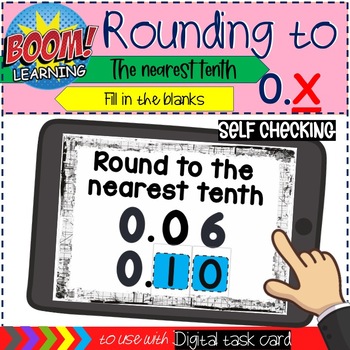 Preview of Rounding to the Nearest Tenth Numbers, 4th Grade Place Value | Boom Cards