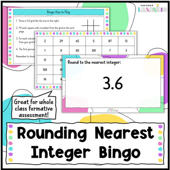 Preview of Rounding to the Nearest Whole Number/Integer Bingo Game