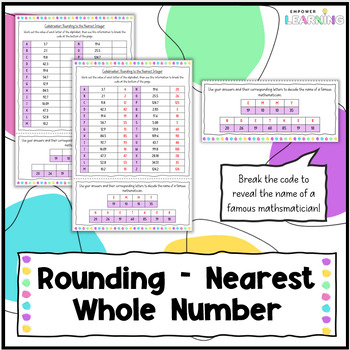 Preview of Rounding to the Nearest Whole Number/Integer Codebreaker Worksheet