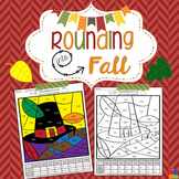 Rounding to the Tens Place and Hundreds Place Fall Coloring Page
