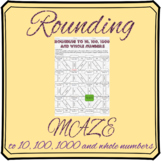 Rounding to the nearest 10, 100 and 1000 and whole numbers maze