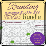 Rounding to the nearest 10, 100 and 1000 mazes bundle