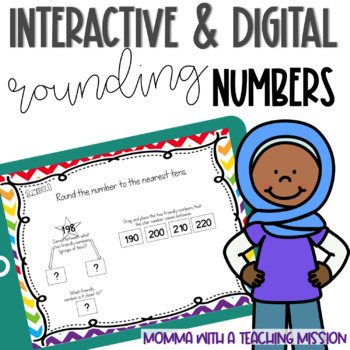 Preview of Rounding to the nearest 10 and 100 Interactive 3.NBT.1 Google Drive Classroom