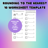 Rounding to the nearest 10 worksheet visual template