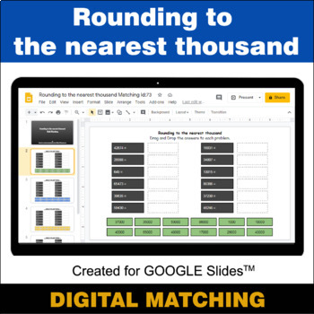 Preview of Rounding to the nearest 1000 - Google Slides - Distance Learning - Matching
