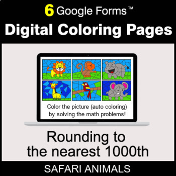 Preview of Rounding to the nearest 1000th - Digital Coloring Pages | Google Forms