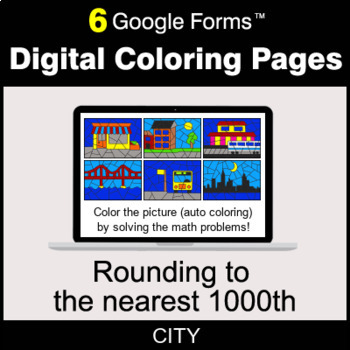 Preview of Rounding to the nearest 1000th - Digital Coloring Pages | Google Forms